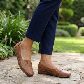 Mocassins sans lacets perforés respirants légers été femme confort