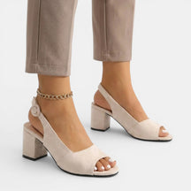 Escarpins bicolores à bride arrière femme design moderne et ajustable élégant
