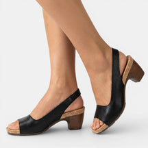 Sandales à talon carré bout ouvert bride arrière élégantes et stables femme
