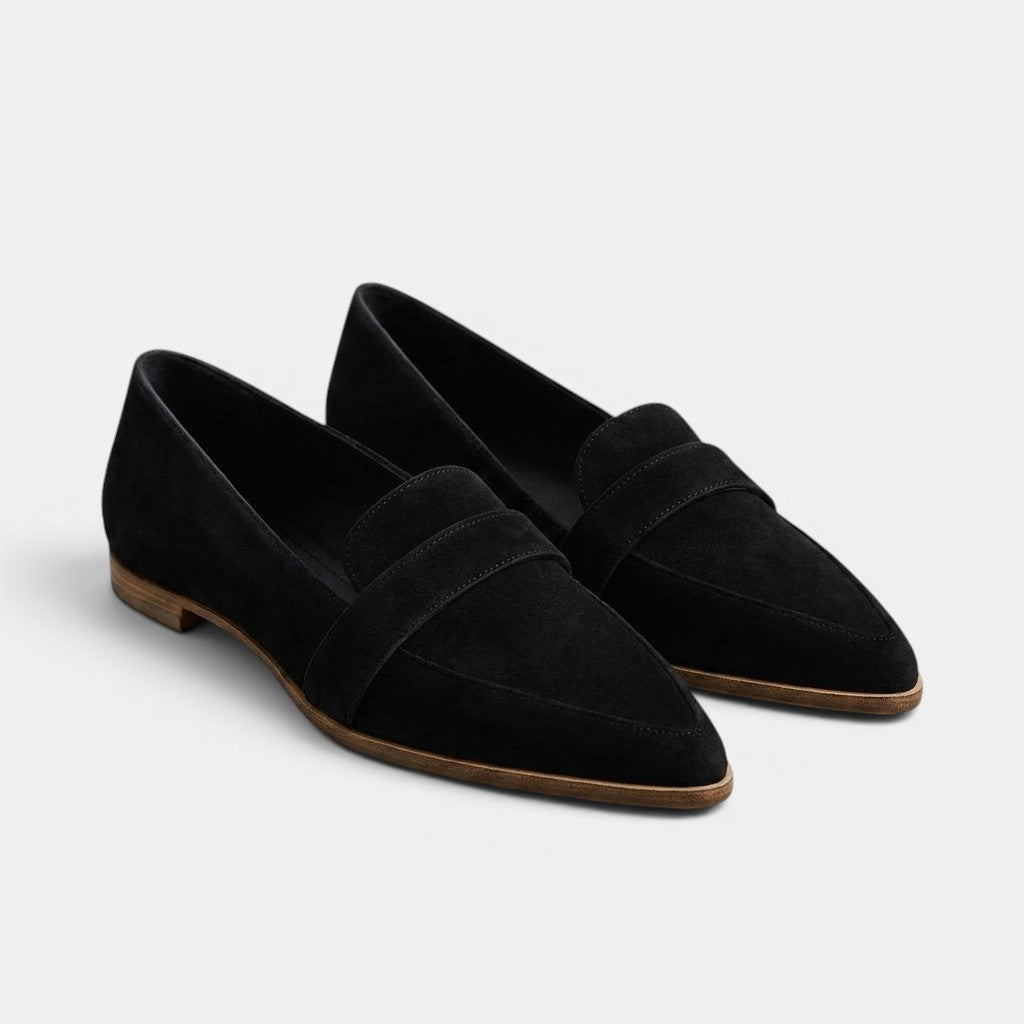 Mocassins cuir bout pointu sans lacets élégants été femme raffinés