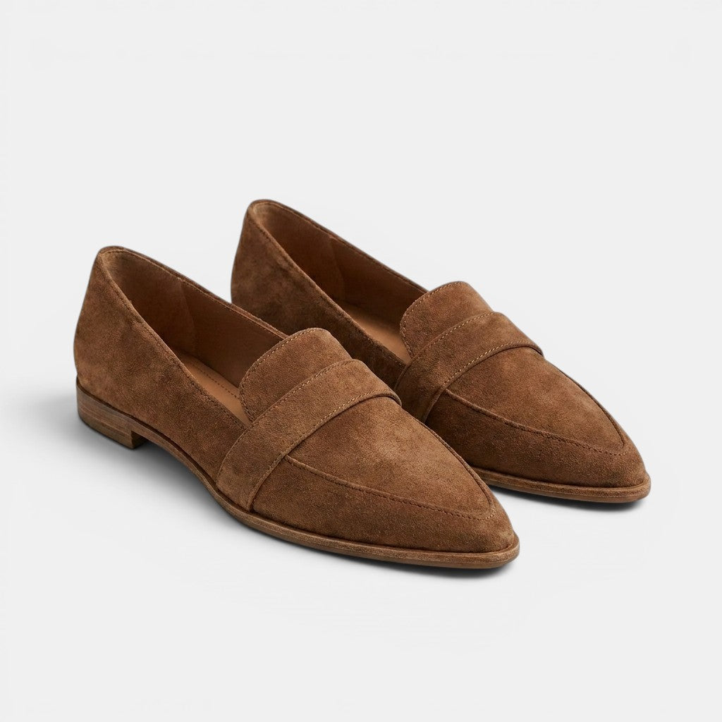 Mocassins cuir bout pointu sans lacets élégants été femme raffinés