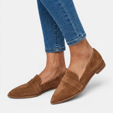 Mocassins cuir bout pointu sans lacets élégants été femme raffinés