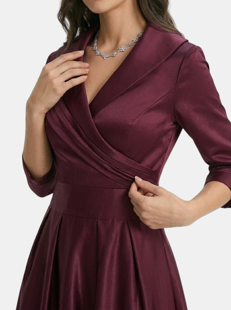 Robe midi élégante femme avec poches cachées polyvalente soirée et brunch