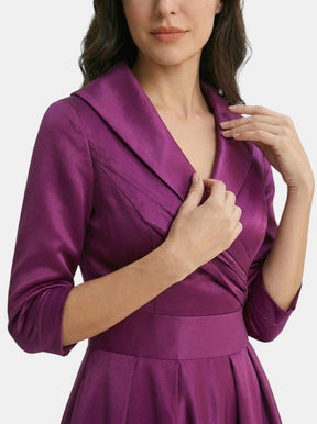 Robe midi élégante femme avec poches cachées polyvalente soirée et brunch