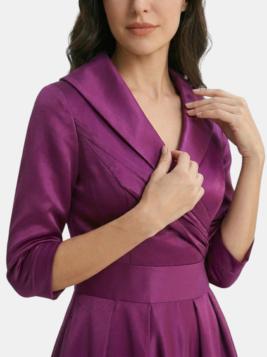 Robe midi élégante femme avec poches cachées polyvalente soirée et brunch