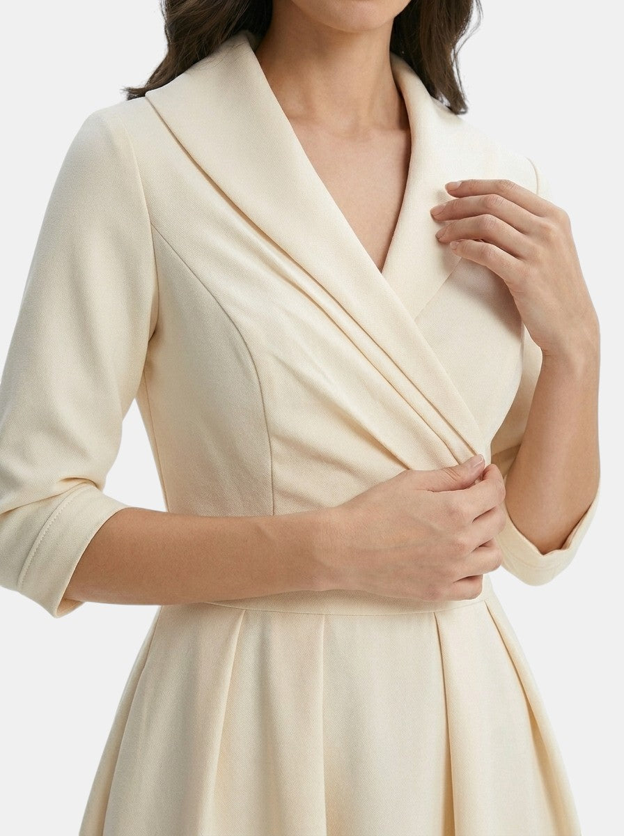 Robe midi élégante femme avec poches cachées polyvalente soirée et brunch