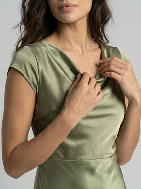 Robe midi nuisette minimaliste fluide femme élégante polyvalente été