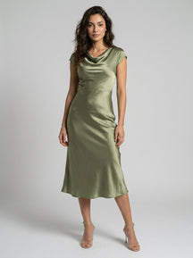 Robe midi nuisette minimaliste fluide femme élégante polyvalente été