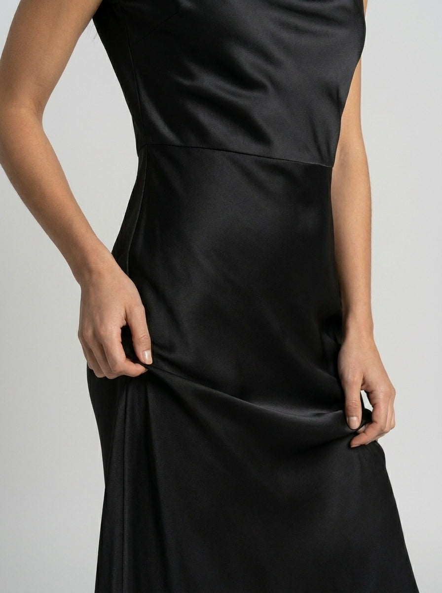 Robe midi nuisette minimaliste fluide femme élégante polyvalente été