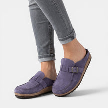 Mocassins simili cuir sans lacets boucle chic slip-on femme élégants