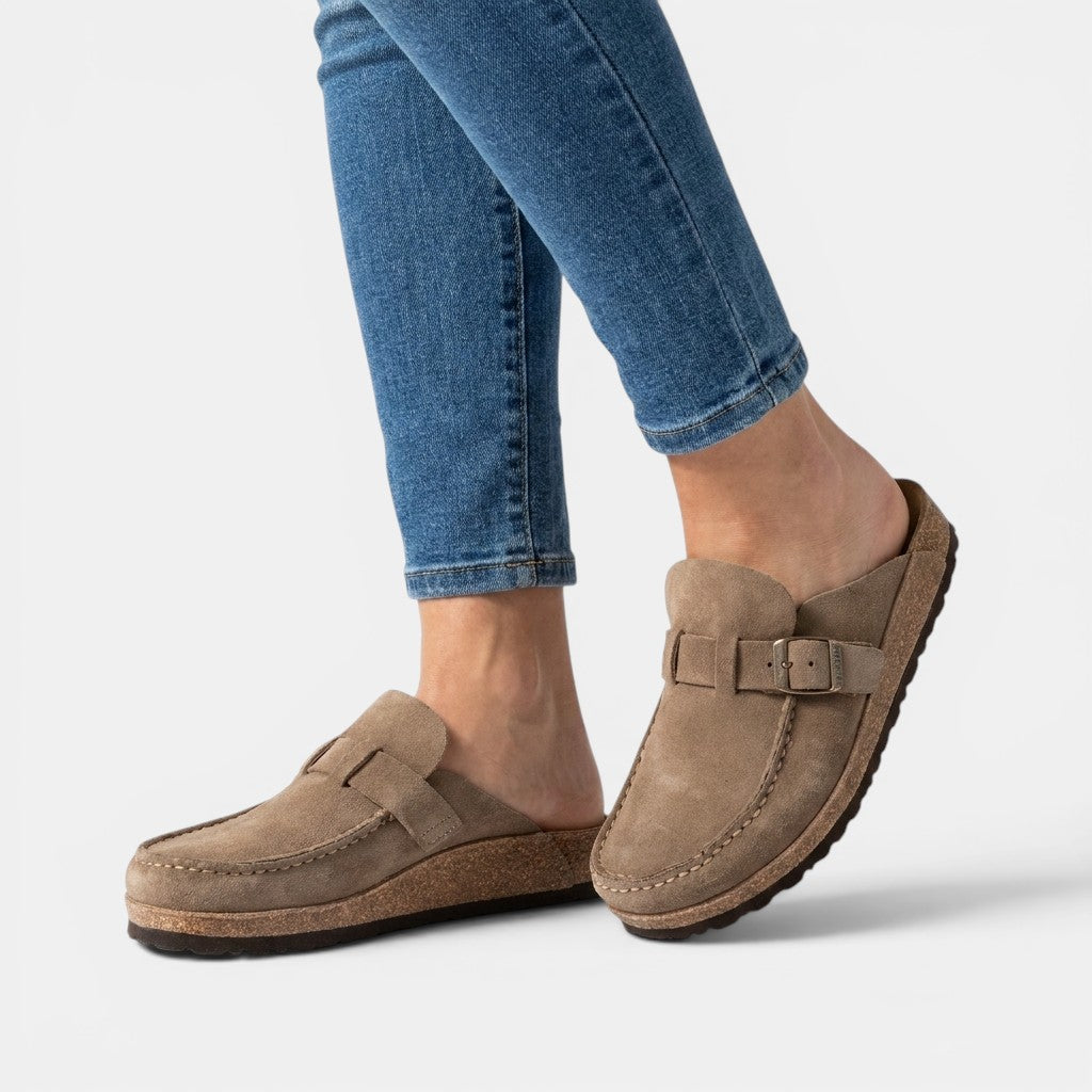 Mocassins simili cuir sans lacets boucle chic slip-on femme élégants