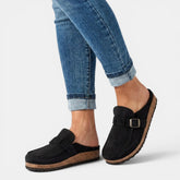 Mocassins simili cuir sans lacets boucle chic slip-on femme élégants