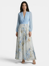 Robe longue à imprimé floral ample et fluide pour l'été femme