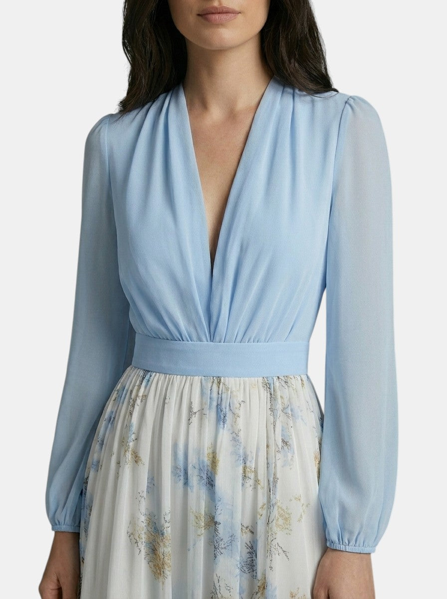 Robe longue à imprimé floral ample et fluide pour l'été femme