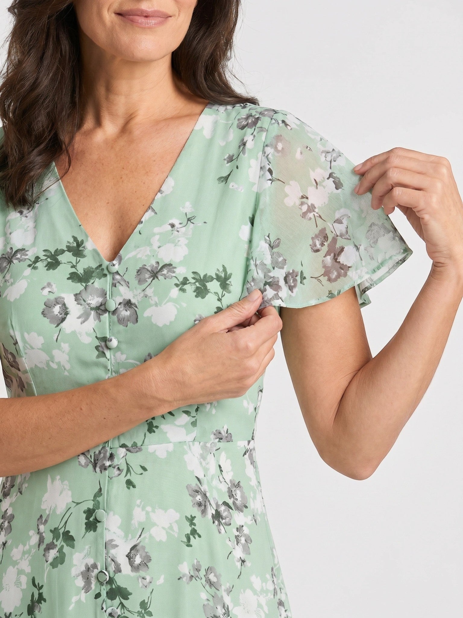 Robe maxi imprimé floral légère et fluide ourlet évasé pour femme