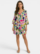 Robe mini à imprimé floral col V légère et estivale pour femme