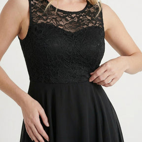 Robe fluide asymétrique sans manches femme élégante soirée longueur midi
