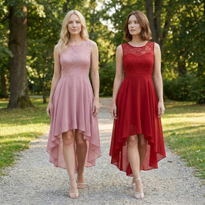 Robe fluide asymétrique sans manches femme élégante soirée longueur midi