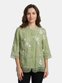 Blouse en coton légère broderies florales femme coupe ample estivale chic