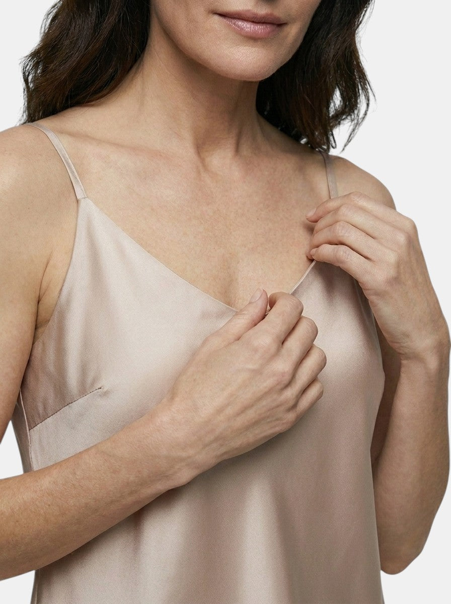 Top caraco satiné léger bretelles réglables sans manches femme