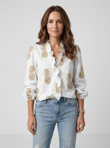 Blouse légère femme encolure volantée manches bouffantes style romantique féminin