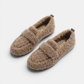 Mocassins en tissu doux chaussons d'intérieur cosy doublure moelleuse femme