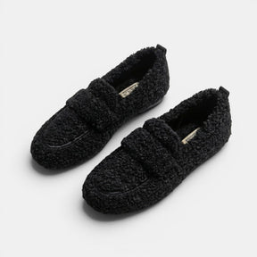 Mocassins en tissu doux chaussons d'intérieur cosy doublure moelleuse femme
