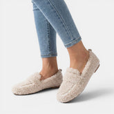 Mocassins en tissu doux chaussons d'intérieur cosy doublure moelleuse femme