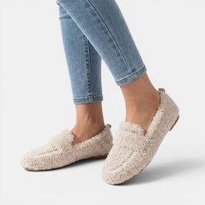 Mocassins en tissu doux chaussons d'intérieur cosy doublure moelleuse femme