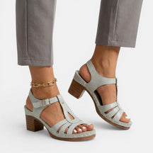 Sandales à talon bloc minimalistes femme semelle rembourrée élégance estivale premium