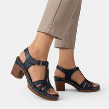Sandales à talon bloc minimalistes femme semelle rembourrée élégance estivale premium