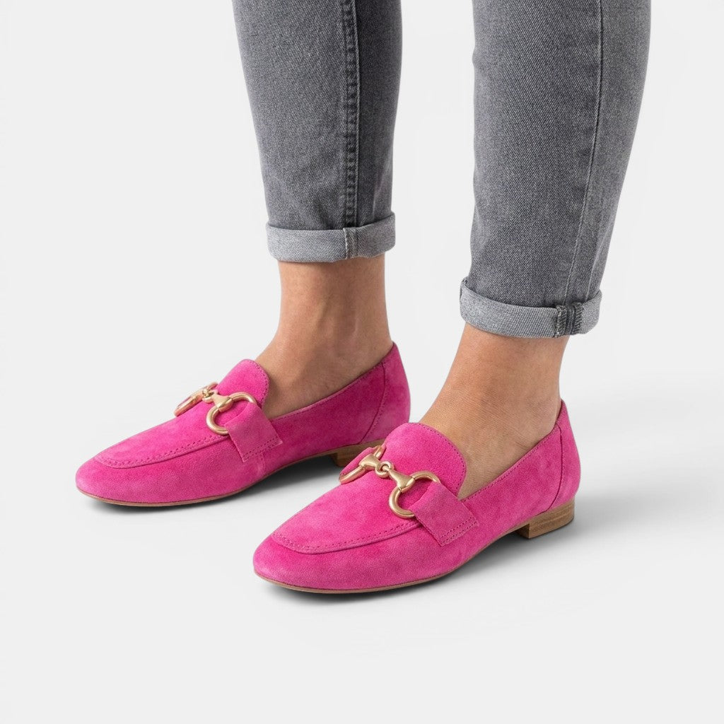 Mocassins premium en daim slip-on avec détail mors femme élégants