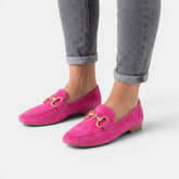 Mocassins premium en daim slip-on avec détail mors femme élégants