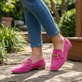 Mocassins premium en daim slip-on avec détail mors femme élégants