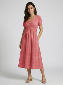 Robe midi ligne A fluide avec maintien du ventre pour femme