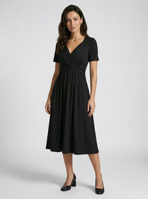 Robe midi ligne A fluide avec maintien du ventre pour femme