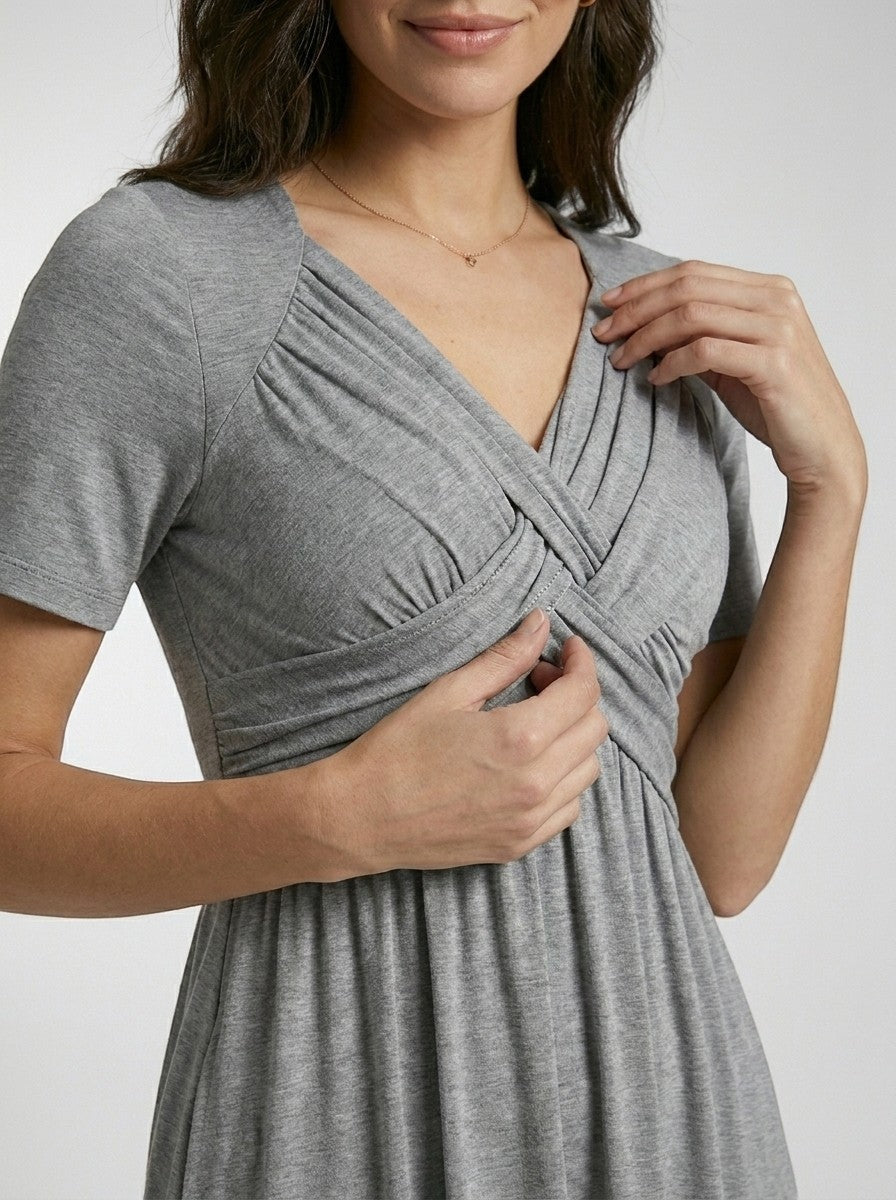 Robe midi ligne A fluide avec maintien du ventre pour femme