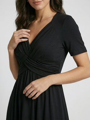 Robe midi ligne A fluide avec maintien du ventre pour femme