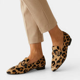 Mocassins effet animalier doux coussinés slip-on élégants et confortables femme