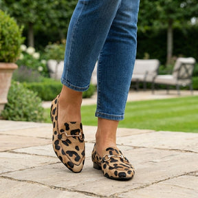 Mocassins effet animalier doux coussinés slip-on élégants et confortables femme