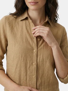 Blouse drapée manches longues col cranté coupe décontractée femme élégante