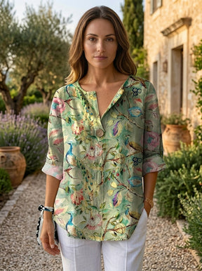 Blouse fleurie légère femme motif floral délicat coupe décontractée estivale