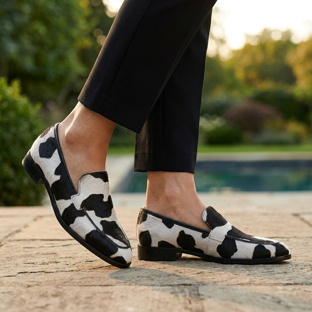 Penny loafers cuir souple sans lacets bout pointu raffinés femme