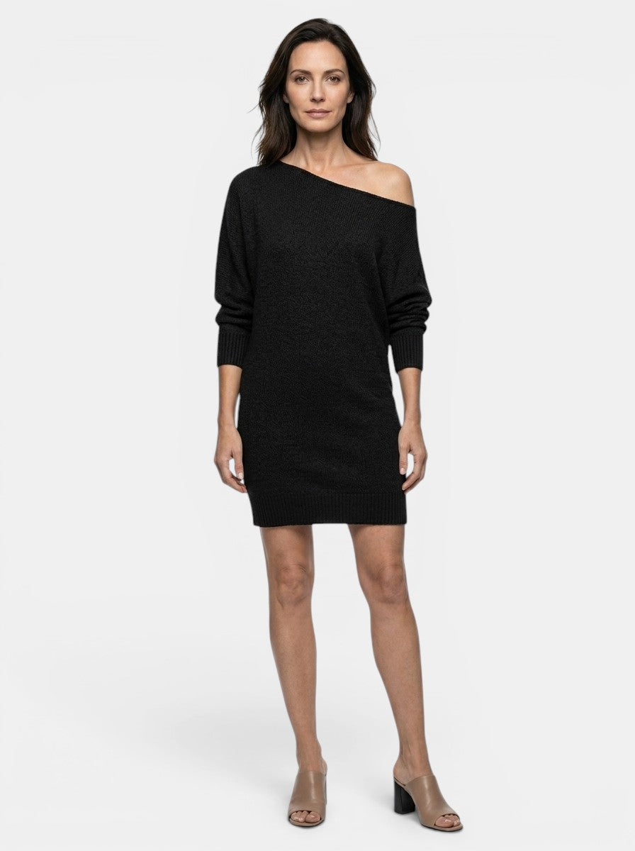 Robe mini à sequins scintillants coupe ample manches longues femme