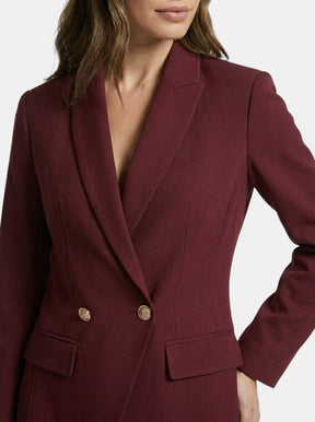 Tailleur blazer ajusté col châle et pantalon droit élégant pour femme