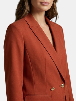 Tailleur blazer ajusté col châle et pantalon droit élégant pour femme