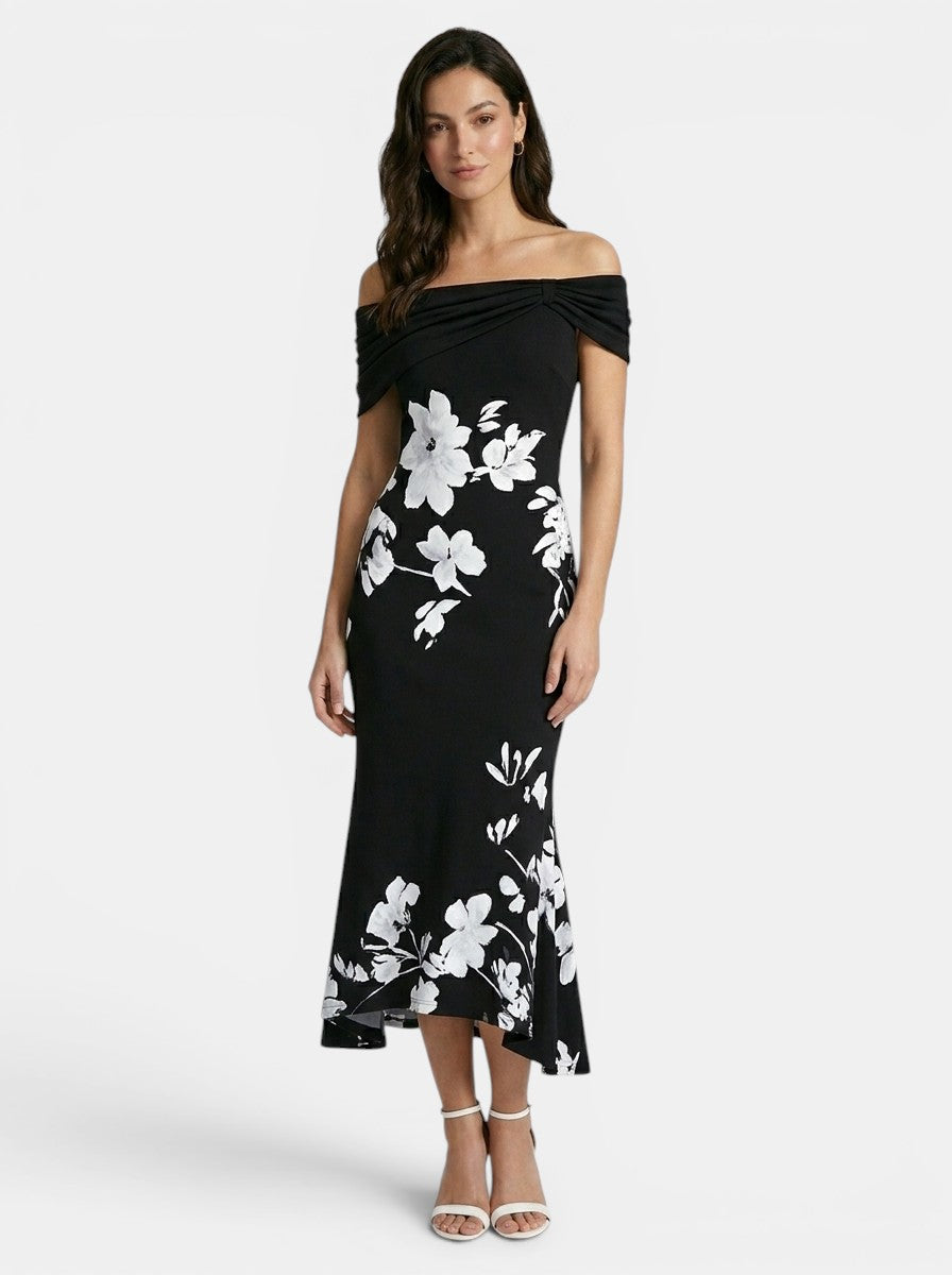 Robe midi à imprimé unique respirante et élégante pour femme