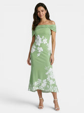 Robe midi à imprimé unique respirante et élégante pour femme