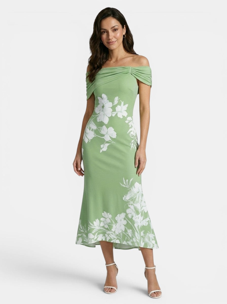 Robe midi à imprimé unique respirante et élégante pour femme