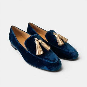 Mocassins velours sans lacets avec pompons printemps femme élégants